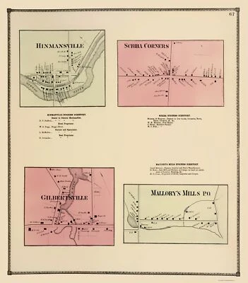 Historic City Map - Hinmansville New York - Stone 1866 - 23 x 26.20 - Image 1 of 4