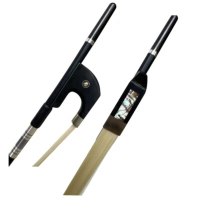 1PCs Black Carbon Fiber Germany Style Double Bass bow 4/4,Copper Mounted - Image 1 of 4