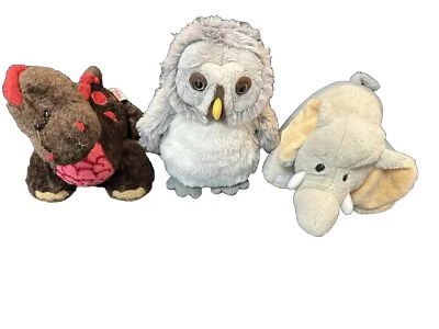 Ganz Webkinz/ Plush Lot of 3  velvety retired, grey owl, coco dinosaur. No codes - Image 1 of 4