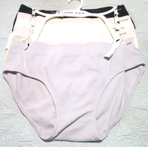 ANNE KLEIN 5 Pk Women's Seamless Hipster Panties-Black/Beige/Ivory/tan/gray NWT - Picture 1 of 5