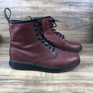 Burgundy Leather DR MARTENS Air Wair Bouncing Soles Boots US Man 10 Lady 11 - Picture 1 of 11