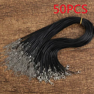 50PCS 18'' Suede Leather String Necklace Charms Cords Rope Wholesale Bulk Lot - Picture 1 of 6
