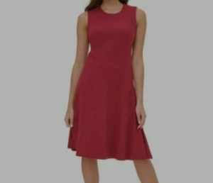Tommy Hilfiger Damen rot ärmellos Fit Flare Kleid Größe 10  - Bild 1 von 3