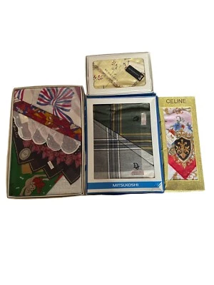 Pacote com 8 lenços de algodão Christian Dior e designer novo - Imagem 1 de 4