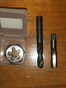 Tubo BSP NPT BSPT 1/8" 1/4" 3/8"" 1/2" RH HSS Grifo manual y tuerca de troquel HSS + Juego de taladros - Imagen 1 de 7