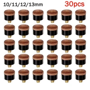 Reemplazos de 30 piezas de taco de billar de cuero duro de 10-13 mm puntas atornillables - Imagen 1 de 18