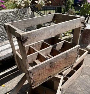 Vecchia cassetta in legno per bottiglie /portabottiglie - arredamento bistrot - Foto 1 di 6