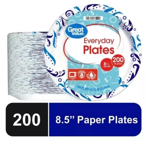 Great Value Everyday Disposable Paper Plates, 8.5 in, 200ct - Picture 1 of 11
