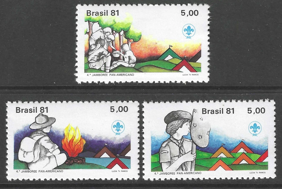 BRASIL # 1730 - 1732 MNH & P.O. Fresh Boy Scouts Set!  ('25 SCV $1,80) Foto 1 de 1