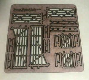 6 x LASER CUT RURAL FARM GATES FOR OO / HO / OO9 SCALE / 1:76 MODEL RAILWAYS - Picture 1 of 4