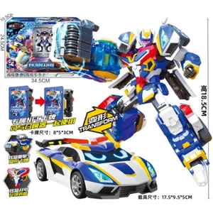 Metal Cardbot S BLUE COP S Police Car Transform Vehicle Robot Figure Car Boy Toy - Picture 1 of 9