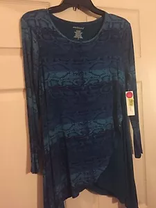 Westbound türkisblaue Jersey LS Bluse Small neu mit Etikett von Dillard's - Bild 1 von 4