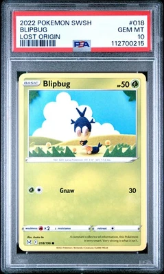 PSA 10 - 2022 POKEMON SWSH LOST ORIGIN 018 BLIPBUG | ASAKO ITO KNITTED | POP 1 - Image 1 of 2