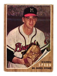 1962 Topps - Warren Spahn (#100) Milwaukee Braves forma justa WS1 - Imagen 1 de 2