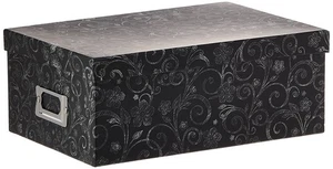B-1BW/CHLKF Chalkboard Floral Design Photo Storage Box - Picture 1 of 3