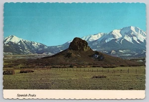 Continental Postcard Spanish Peaks Colorado - Picture 1 of 2