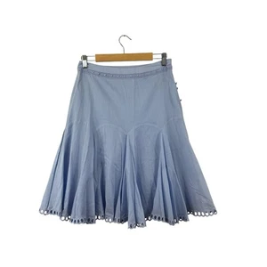 Antonio Melani 6 Skirt A-Line Embroidered Crochet Blue Cotton Womens READ - Picture 1 of 10