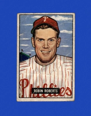 1951 Bowman Set-Break #  3 Robin Roberts LOW GRADE (crease) *GMCARDS* - Image 1 of 2