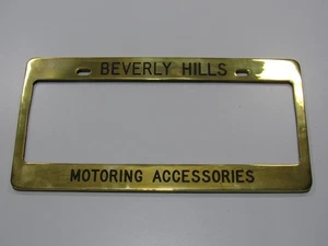 NOS MASSIV MESSING Beverly Hills Motorzubehör Metall Nummernschild Rahmen Anhänger - Bild 1 von 5