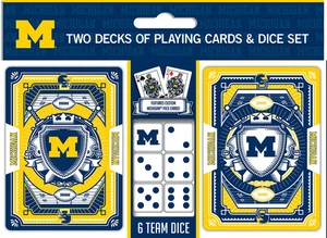 Michigan Wolverines Playing Cards and Dice Set - Picture 1 of 1