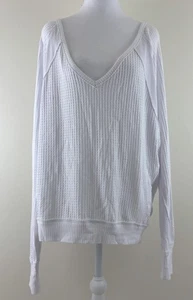 Free People Gr. S Oberteil Santa Clara Thermo Langarm V-Ausschnitt Oberteil weiß - Bild 1 von 13