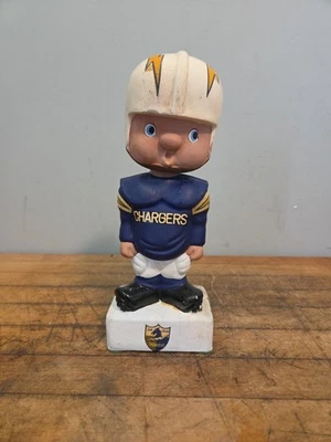 1960's Bobble Head Nodder San Diego Chargers Square Base Football Bank - Image 1 of 4