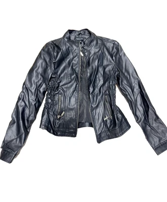 Chaqueta Moto Mujer Piel Sintética Negra - Talla M Foto 1 de 4
