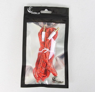 Cable trenzado auxiliar estéreo audio 6 pies de largo 3,5 mm PARA Apple iPhone 6 5S iPod Samsung Foto 1 de 4