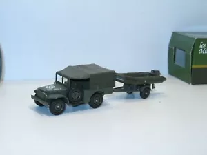 Solido Camion Militare Dodge 4X4 Con Una Rimorchio Barca Zodiac - Foto 1 di 3