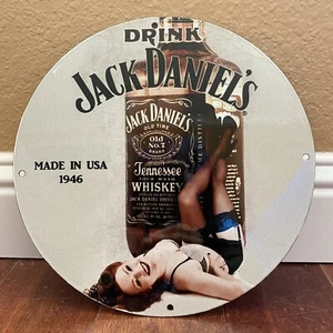 VINTAGE JACK DANIEL’S PORCELAIN SIGN GAS OIL WHISKEY LIQUOR DRINK AD PUMP PLATE - Picture 1 of 12