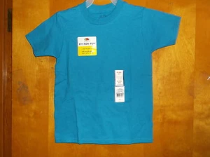 NEU JUNGEN FRUIT OF THE LOOM BAUMWOLLE AQUA FARBE S/S RUNDHALSAUSSCHNITT ÄRMEL T-SHIRT - Bild 1 von 3