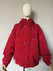 VTG Bogner Men Goose Down Lined Full Zip Pocket USA Made Red Ski Jacket Sz 38 - Picture 1 of 24