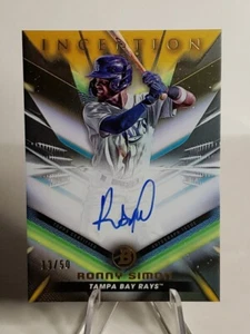 2023 Bowman Inception Ronny Simon Rookie Auto Gold /50 Tampa Bay Rays RC - Picture 1 of 4