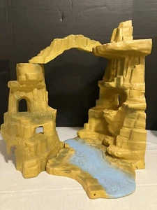 Marx Commanchee Pass/Prehistoric Mountain Play Set. Big&Small Cliff Bridge River - Picture 1 of 13