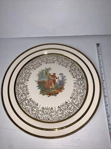Vintage Royal China Warranted Porcelain Plate 22 kt Gold Made In USA 12 inch - Picture 1 of 7