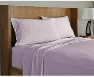 BRAND NEW MARTEX 100% COTTON JERSEY KNIT FULL SIZE SHEET SET COLOR PALE LILAC - Picture 1 of 4