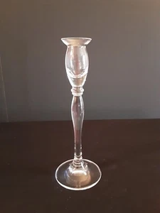 Clear Glass Candlestick For A Pillar Candle - Picture 1 of 7