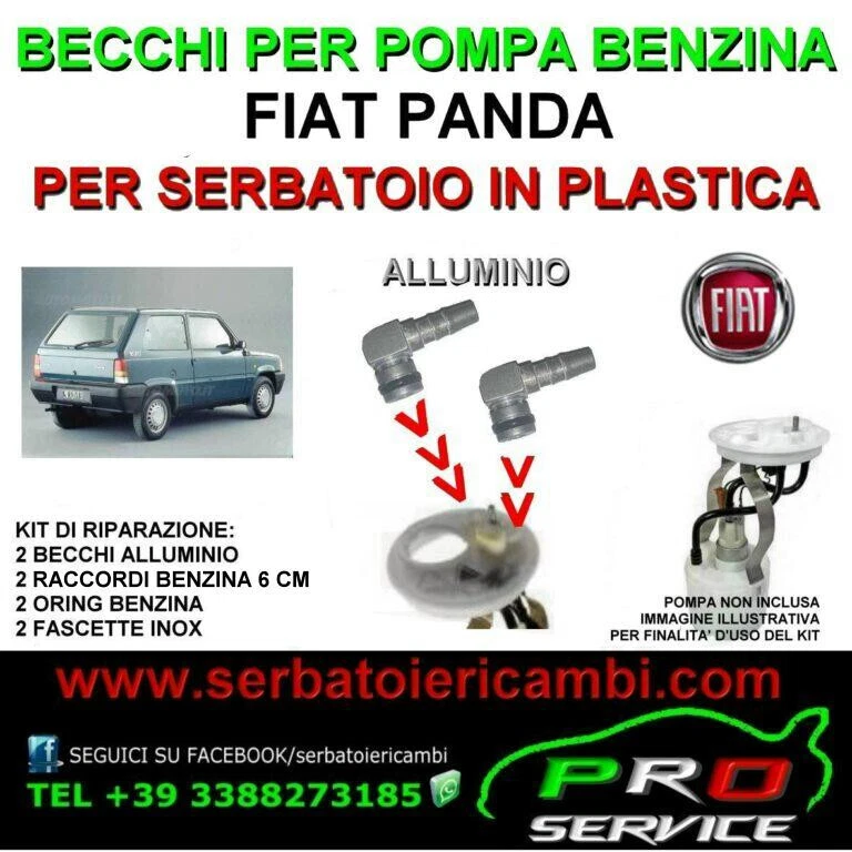 tubi riparazione becchi kit connettori pompa benzina FIAT PANDA 750 900(NO 4x4) - Immagine 1 di 1