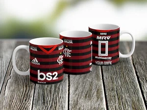 Coffee Tea Mug Cup Brazil Ceramic Futebol Soccer Football Personalized Name Numb - Picture 1 of 75