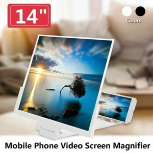 14" Smartphone Screen Magnifier 3D Video Mobile Phone Amplifier Stand Bracket US - Picture 1 of 14