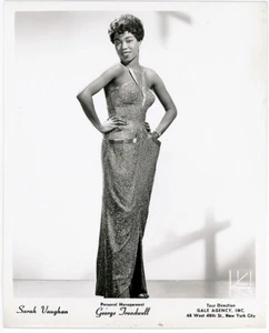 Sarah Vaughan Jazz Singer 1950s James Kriegsmann 8x10 agency photograph - Picture 1 of 1