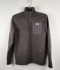 Under Armour Specialist Brown Henley Sweater Fleece 2.0 Polartec Thermal Size S - Picture 1 of 8
