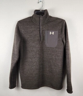 Under Armour Specialist Brown Henley Sweater Fleece 2.0 Polartec Thermal Size S - Image 1 of 4