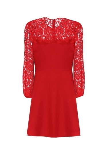 VALENTINO Minidress in lana e seta con pizzo taglia 40