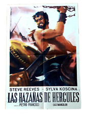 Vintage Hercules Movie Poster 1958 Argentina Version Steve Reeves Rare Spanish