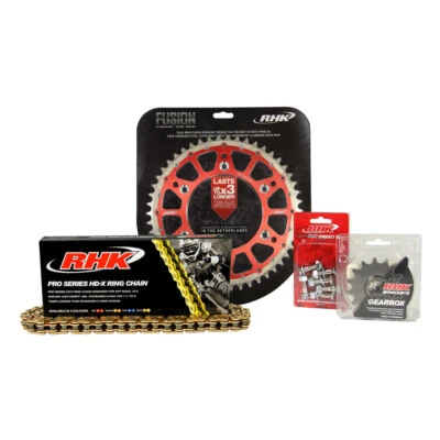 Kit de piñón delantero trasero cadena X-Ring dorado HONDA XR650R 2003 2004 2005 XR650-R Foto 1 de 4