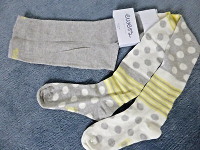 ewers Strumpfhose,  zwei verschiedene Beine, grau, gelb, Punkte und Ringel. NEU! - Bild 1 von 2