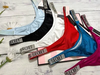 Victoria's Secret Shine Strap  SWIM RHINESTONE THONG BIKINI BOTTOM - Image 1 of 2