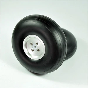 1Pair RC Airplane 1.5"/38mm CNC/Dia-Casting Aluminum Hub PU Wheels FM - Picture 1 of 4