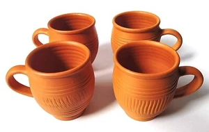 Handmade Mitti Clay Cup/Kullad Cups -Set of 4 (Big Size-225 ML) - Picture 1 of 3